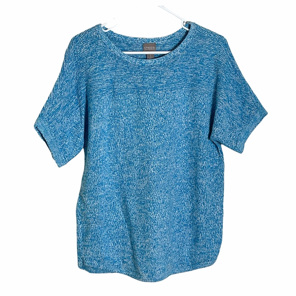 Chico’s Aqua freeze knit sweater New